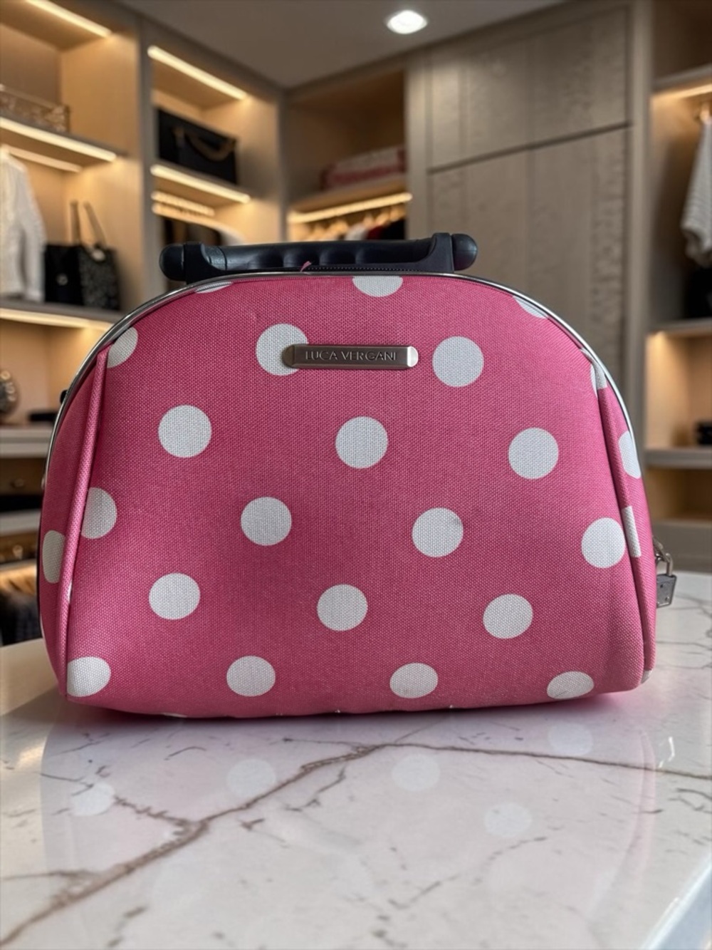 Pink Polka Dot Cosmetic Case